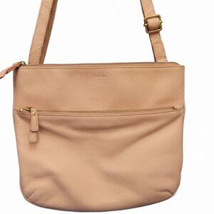 Fossil Genuine Leather Crossbody Bag - Light Pink / Blush - Gently Used
